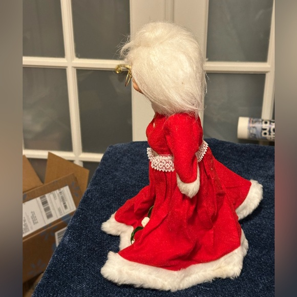 Cute Mrs Claus! She wears a soft velvety dress and has adorable glasses. - Picture 2 of 8